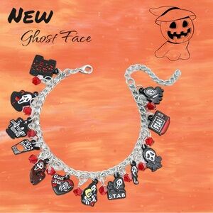 New Halloween Vintage Scream Ghost Face Charm Bracelet